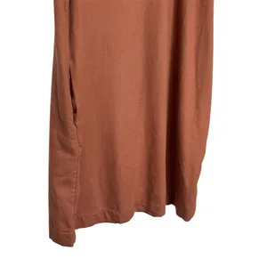 Women’s A New Day rust orange short ruffle sleeve linen blend dress size large thumbnail 4