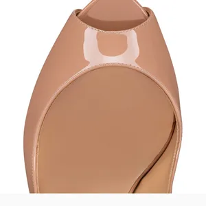 CL Hot Chick Alta 120 mm Open-toe pumps - Patent calf leather - Blush - Women thumbnail 5