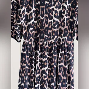 ASOS DESIGN puff sleeve tie front maxi dress in leopard print thumbnail 12