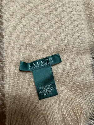 Polo Lauren Ralph Lauren Brown Tan and Ivory Plaid Large Scarf thumbnail 3