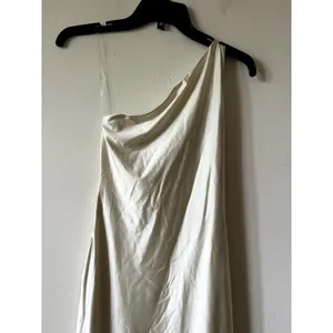 Oh Polly Sheril Asymmetric Scarf-Detail Maxi Dress in Ivory Size 4 New thumbnail 8