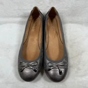 Vionic Minna Gunmetal Silver Snake Skin Ballet Flats Orthotic Size 7.5 thumbnail 5