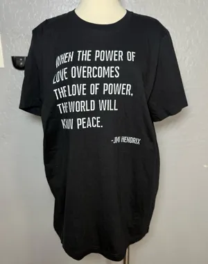 Jimi Hendrix Quote Graphic Tee Bella Canvas Black Classic Rock T-Shirt Size L⁠ thumbnail 1
