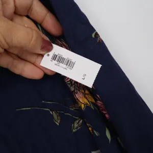 Old Navy Shirt Dress Womens L Sleeveless Navy Blue Floral Button-Down New thumbnail 4