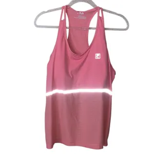 Fila Sport Pink Racerback Athletic Tank Top with Reflective Stripe Built In Bra thumbnail 2