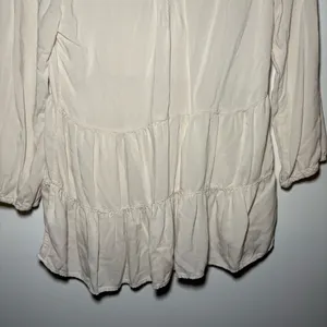 American Eagle Outfitters Cream Blouse Bohemian Airy Tiered Embroidered XS thumbnail 8