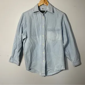 Ruff Hewn Embroidered Long Sleeve Denim Button Up women’s‎ size small thumbnail 1