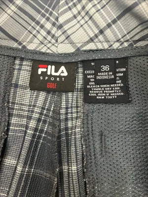 Fila Sport Blue and White Plaid Gold Shorts Men’s Size 36 thumbnail 2