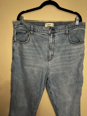 Abercrombie & Fitch 90’s Slim Straight Ultra High‎ Rise Long Denim Jeans thumbnail 5