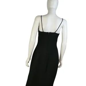Roberta Black Draped Maxi Dress Sweetheart Neckline Spaghetti Strap Formal Gown thumbnail 6