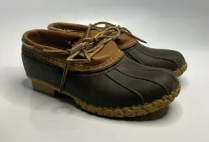L.L.Bean Rubber Moc Shoes Womens 8 Brown Excellent Waterproof Duck Boots Slip On thumbnail 1