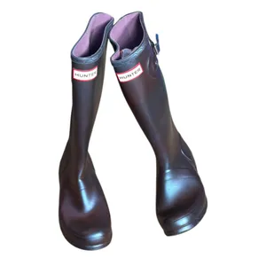 Hunter Original Tall Gloss Rain Boots Purple Iridescent Waterproof Wellies 5 thumbnail 5