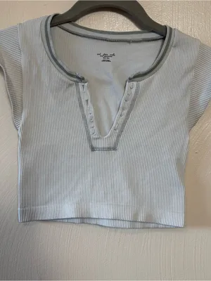Urban Outfitters Go For Gold Seamless Top Shirt Crop Out From Under Gray‎ XS thumbnail 2