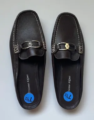 Etienne Aigner Brown Leather mules / slides. Size 7 1/2. BNWOT. thumbnail 1