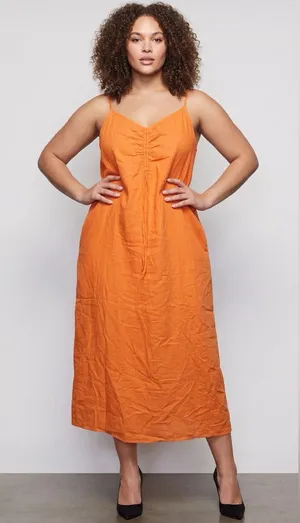 Lane Bryant NWT Cinchable Neckline India Cotton Maxi Dress Sz 18/20 thumbnail 1