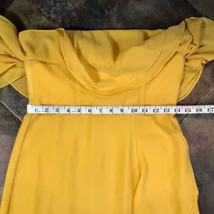 Lovers + Friends Women’s Yellow Strapless Ruffle High Slit in Front Jeadora Gown thumbnail 5