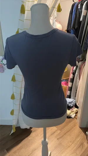 White fox light navy shirt thumbnail 3