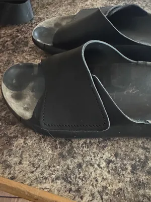 Ecco Black Slide Sandals with Textured Soles thumbnail 4
