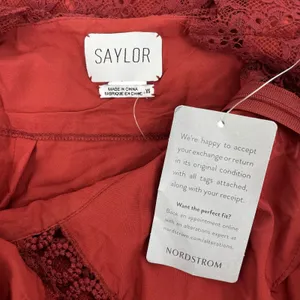 Saylor Celia Puff Shoulder Lace Mini Dress Russet Orange Size XS thumbnail 11