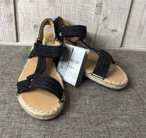 Samilor Womens Sandals Size 7 Black Straps Open Toe Boho Summer Casual Shoes thumbnail 1