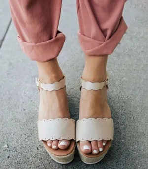 Nude Scalloped espadrille Tan Size 10 thumbnail 1