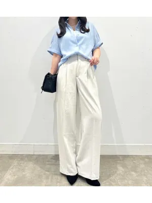 Uniqlo GU Pleated Wide-Leg Pants NWT Natural Small thumbnail 2