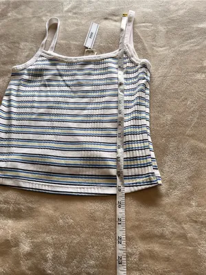 VS PINK NWT Ribbed Stretch Stripe Tank Top Summer Cami Sz M Y2K thumbnail 7