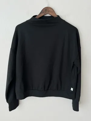 Vuori funnel neck pullover sweater charcoal black small thumbnail 3