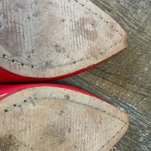 Boden Red Patent Leather Slingback Pointed Toe Flats Size 41.5 EU 10.5 Us thumbnail 6