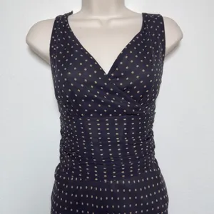 VTG 90s Harold's Womens 100% Silk Dress 6 Black Polka Dot Babydoll Pinup Wedding thumbnail 2