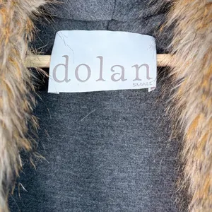 Dolan Faux Fur Vest Women Small Brown Tan Belted Sleeveless Mob wife Boho‎ thumbnail 3