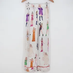 Sheshow Pajama Set Womens XS Eras Tour Taylor Swift Graphic White Satin thumbnail 5
