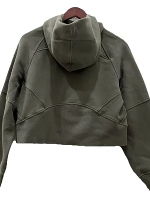 LULULEMON Olive Green Scuba Oversized Full Zip Hooded Jacket Size XS/S thumbnail 3