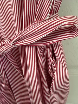 Elan Red & White Stripe Short Sleeve Midi Dress(Size Large) thumbnail 7
