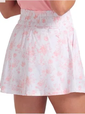 NWT PUMA Golf Skort Women's 16" Sandy Printed Pockets Sz M $75 Pink Fruit UPF thumbnail 2