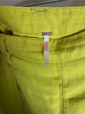 Free People Can't Blame Me Linen Blend Mini Skirt Size 6 Lime Yellow Mini thumbnail 5