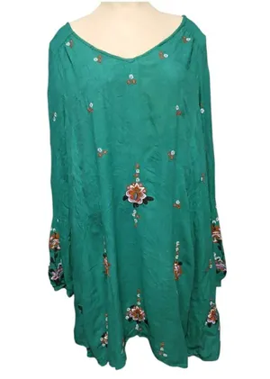 Free People Dress Floral Mini Tunic size L thumbnail 1