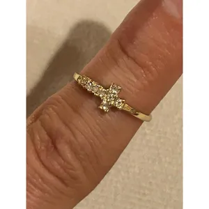 Ring band 925 sterling silver unique cute size 5 gold tone thumbnail 3
