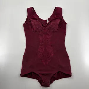 Wine Red Lace Shapewear Bodysuit Size L thumbnail 2