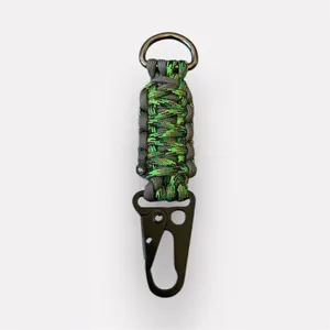 Paracord Keychain Handmade USA Unisex Sporty Green Grey NEW King Cobra thumbnail 10