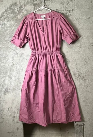 Velvet‎ By Graham & Spencer Lianna Puff Sleeve Midi Dress Romantic Cottagecore M thumbnail 1