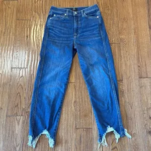 7 for all mankind Josephine high rise straight crop chewed hem jeans 27 thumbnail 13