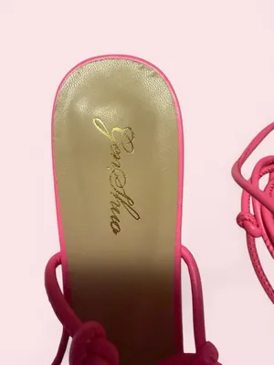 Source Unknown Hot Pink Strappy Block Heel Sandals thumbnail 4