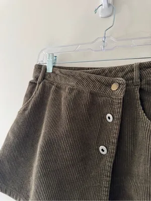 Zara Olive‎ Green Corduroy Skort thumbnail 2