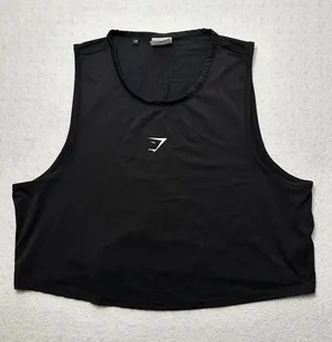 Gymshark Women’s Cropped Tank Top Black XL thumbnail 1