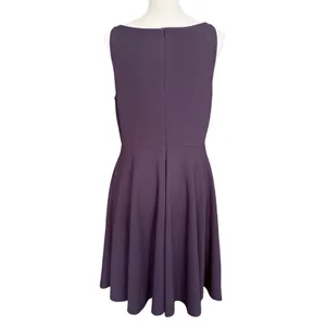 Lulus Black Sleeveless Skater Dress Boatneck Fit Flare Womens Large w pockets‎ thumbnail 3