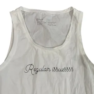 Regular Issuessss Basic Full Length Tank Top in White, Size S​​ White thumbnail 2