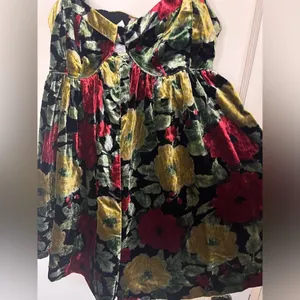 Free People velvet floral romper thumbnail 4