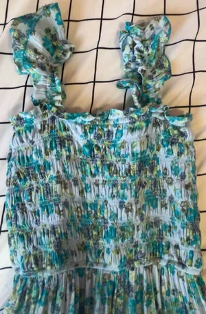 Aerie Blue And Green Flower Dress From thumbnail 2
