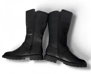 JUSTFAB Breyona Buckled Flat Boot Size 8 Product Description New! Padded insole for extra comfort Material: Faux Leather Heel Height: 1.25" Shaft Height (based on size 8): 10.7" Measurements will vary slightly Imported thumbnail 11